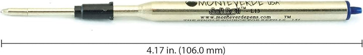 Monteverde Soft Roll Ballpoint Refill To Fit Lamy Ballpoint Pen Blue Black — uncapped with cap posted
