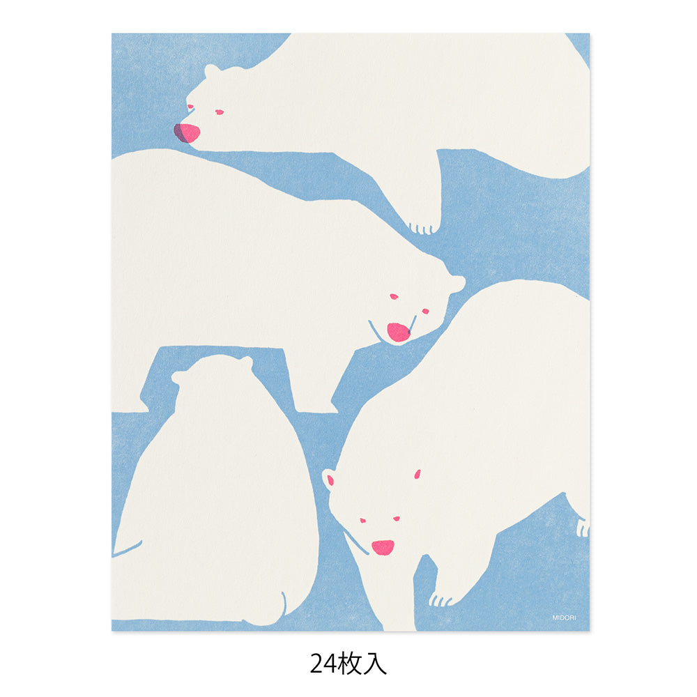 MIDORI Kimagure Easy & Cozy Letter Pad in Polar Bear — Midori letter pad — premium stationery and lifestyle, at Cityluxe Singapore