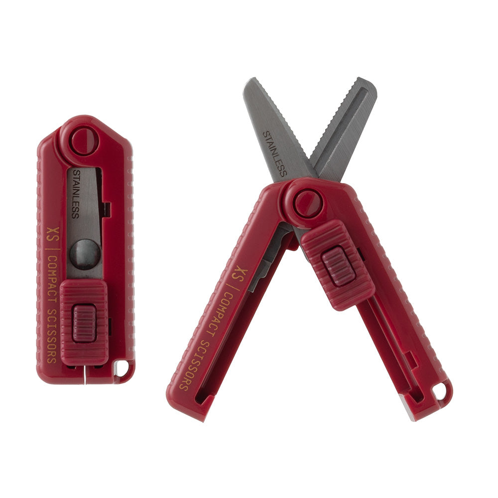 Midori XS Compact Scissors Serrated Dark Red — side view