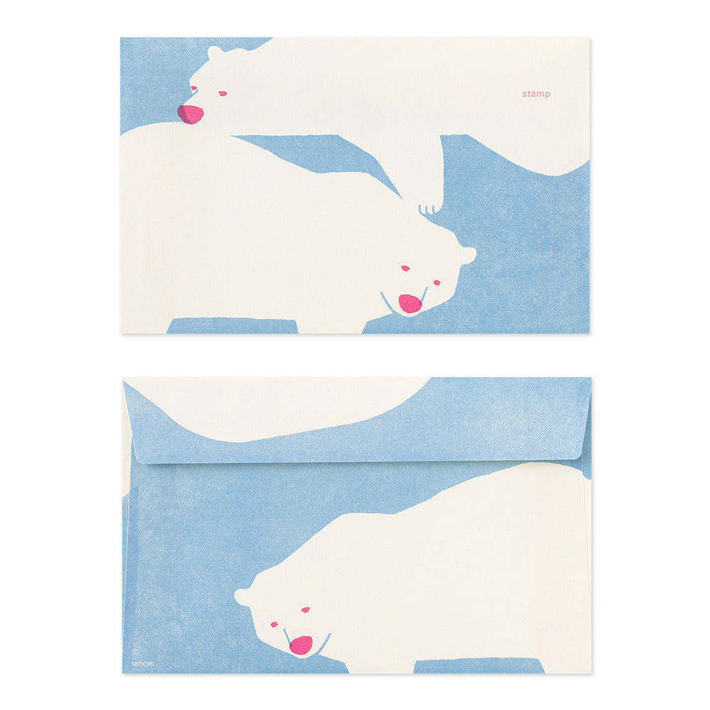 MIDORI Kimagure Easy & Cozy Envelope - Polar Bear — side view