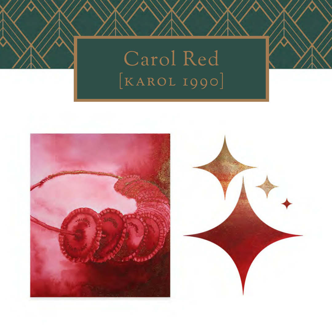 Vinta Inks Holiday Collection 30ml Bottled Ink in Carol Red (Karol 1990) — Vinta Inks fountain pen ink — premium bottled ink for writing, at Cityluxe Singapore