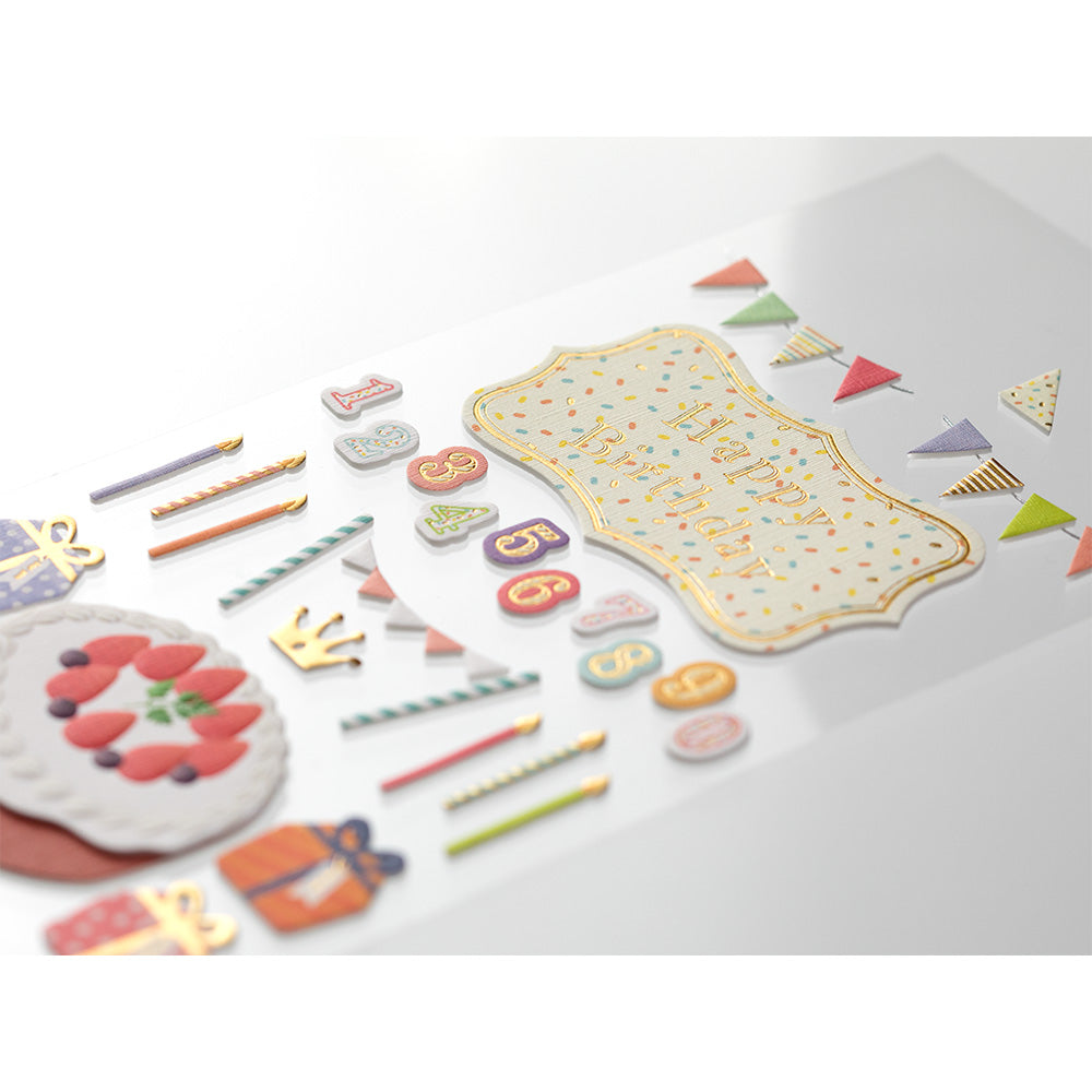 Midori Sticker 2359 PaperCraft Museum Title Birthday -Title Seal — side view