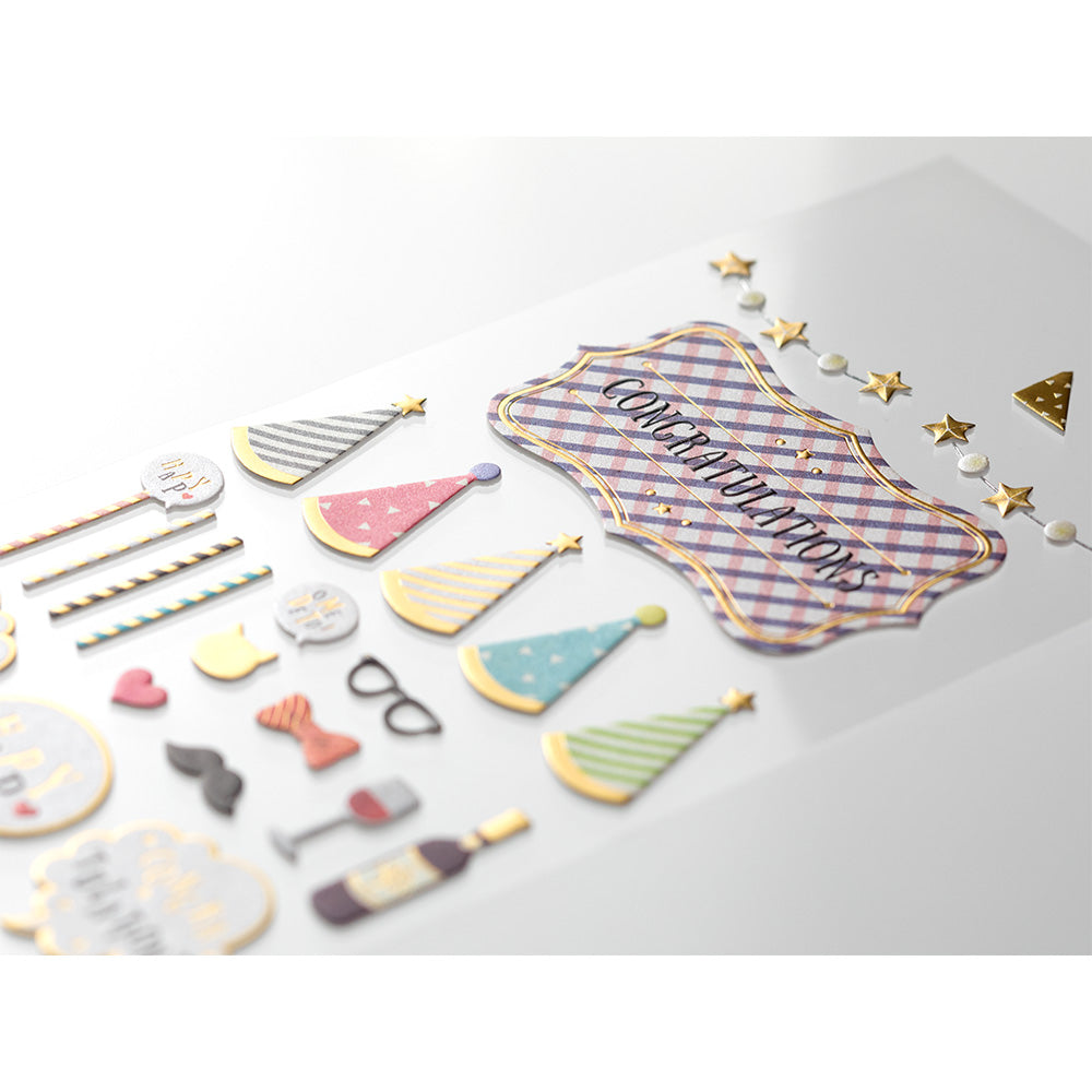 Midori Sticker 2360 PaperCraft Museum Title Congratulations -Title Seal — side view