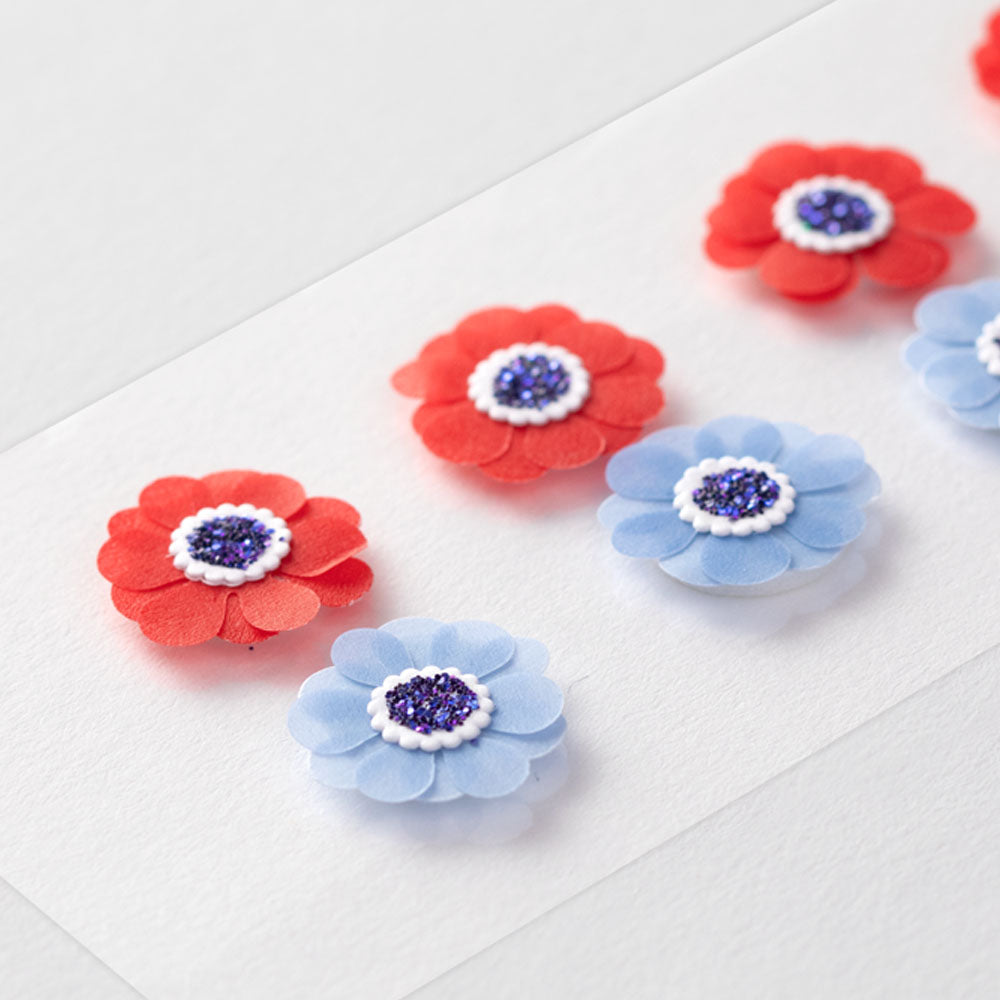 Midori Sticker 2404 PaperCraft Museum Motif Anemone — detail view