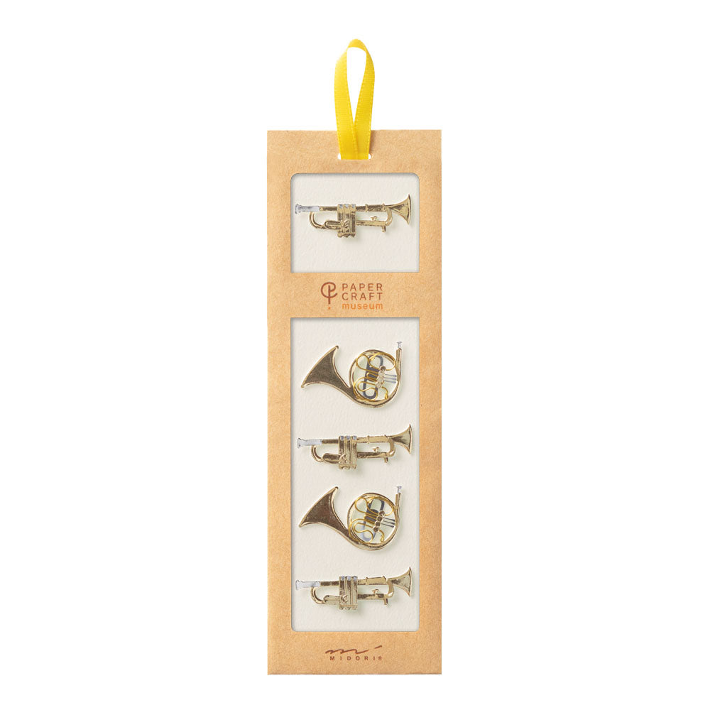 Midori Sticker PaperCraft Museum Sticker 2413 Motif Trumpet — front view