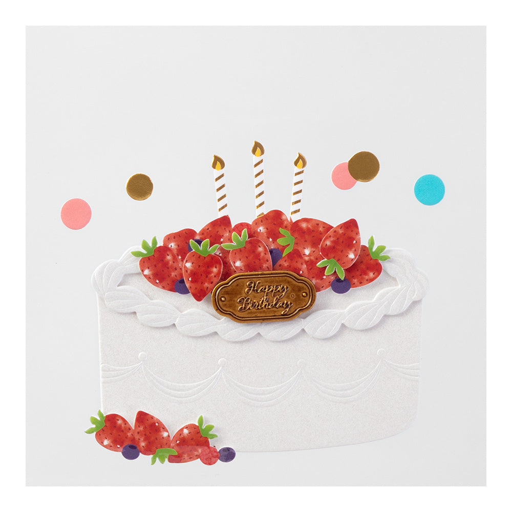 Midori Sticker 2447 PaperCraft Museum Title Birthday Cake — side view
