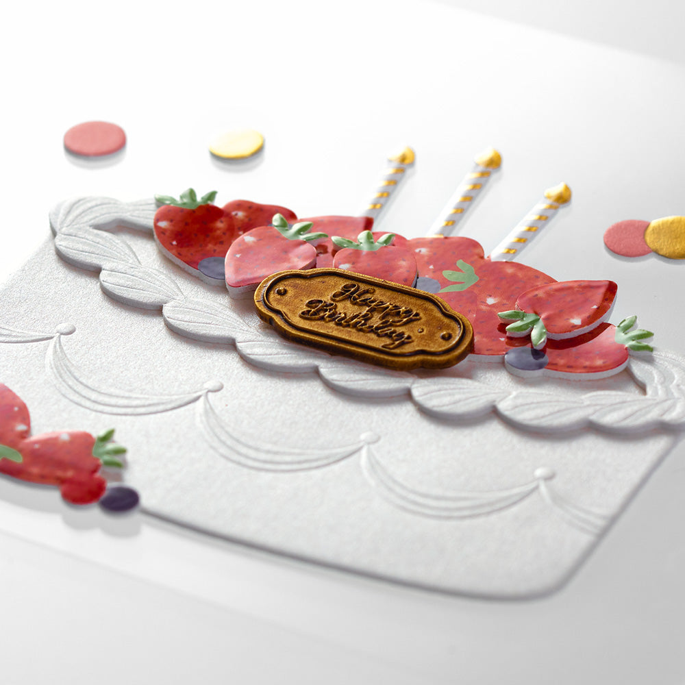 Midori Sticker 2447 PaperCraft Museum Title Birthday Cake — detail view