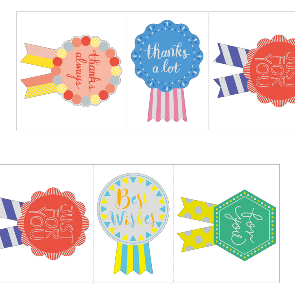 Midori Roll Sticker [L] Metalic Gift Rosette — in use