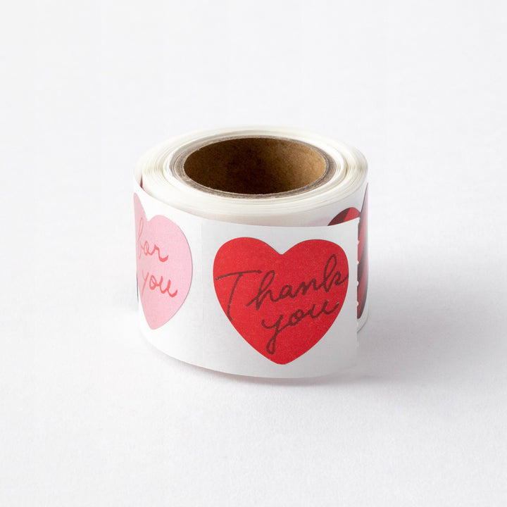 Midori Roll Sticker Metalic Heart Red — angle view