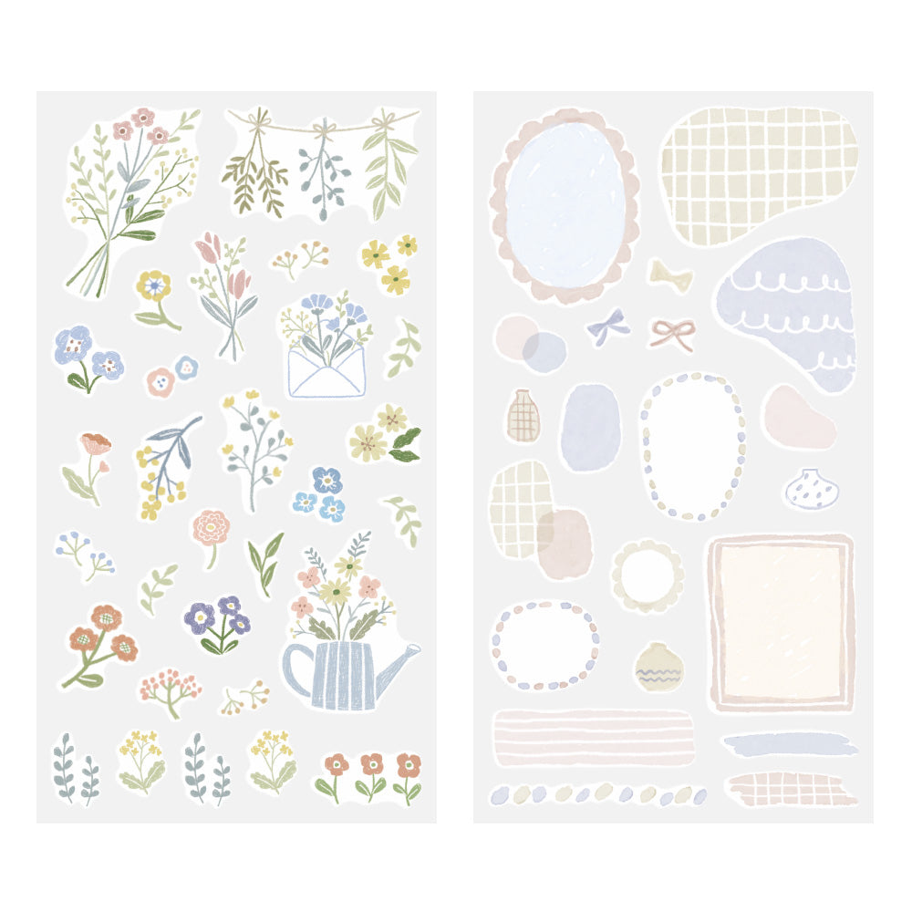 Midori Sticker 2639 (Two Sheets) - Flower — side view