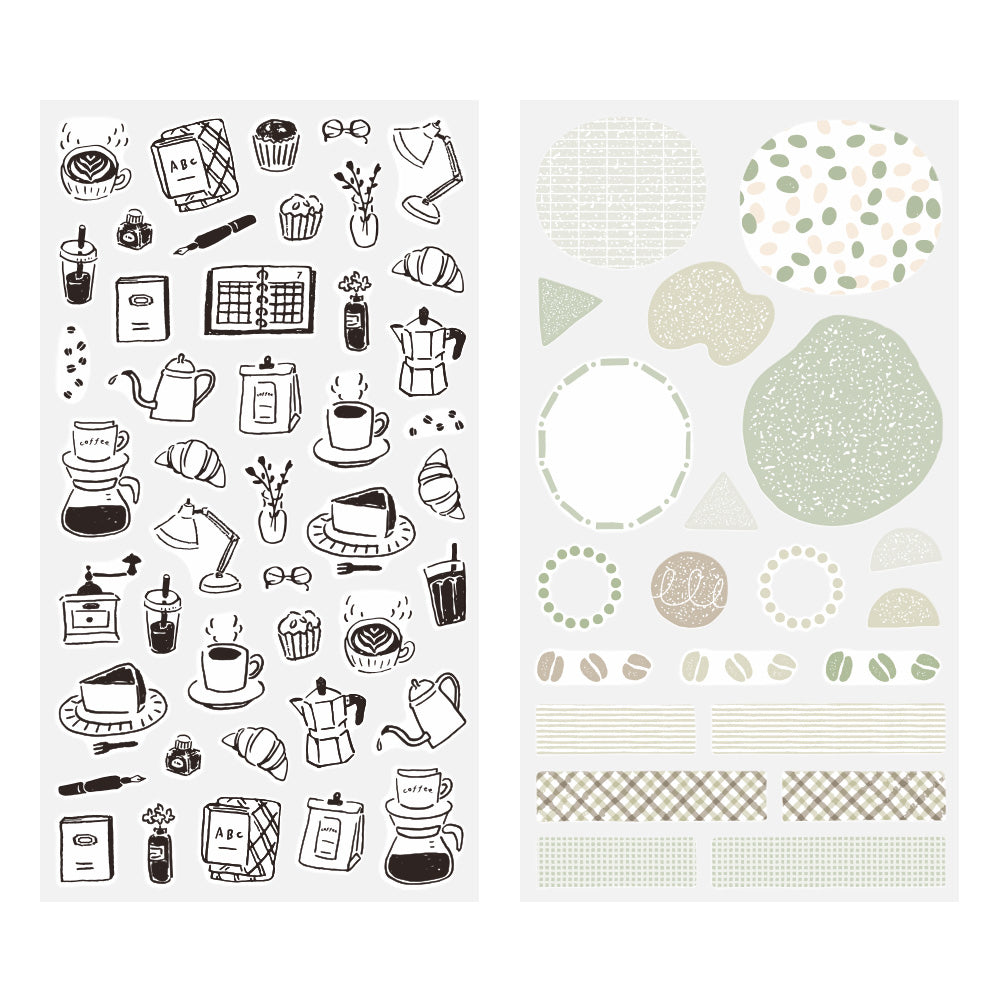 Midori Sticker 2641 (Two Sheets) - Monotone Café — side view