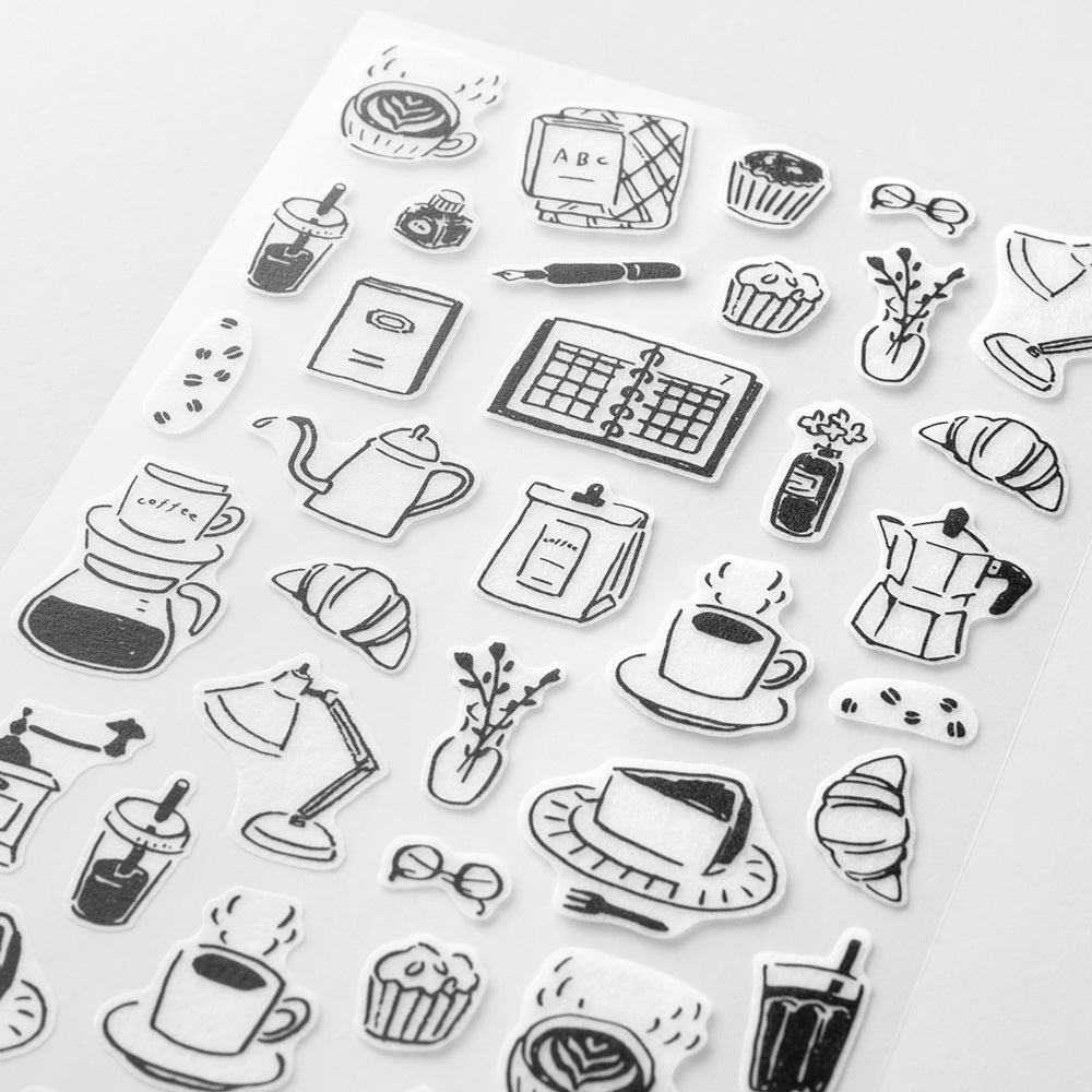 Midori Sticker 2641 (Two Sheets) - Monotone Café — detail view