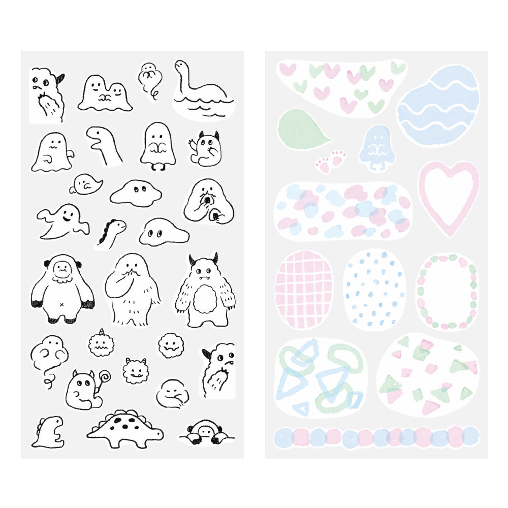 Midori Sticker 2643 (Two Sheets) - Monster — side view
