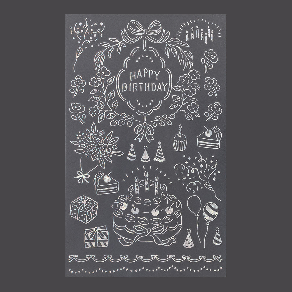 Midori Foil Transfer Sticker for Decoration - 2653 Birthday — side view