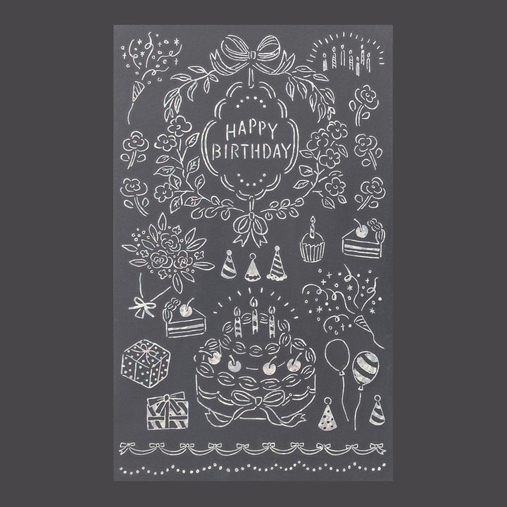 Midori Foil Transfer Sticker for Decoration - 2653 Birthday — side view