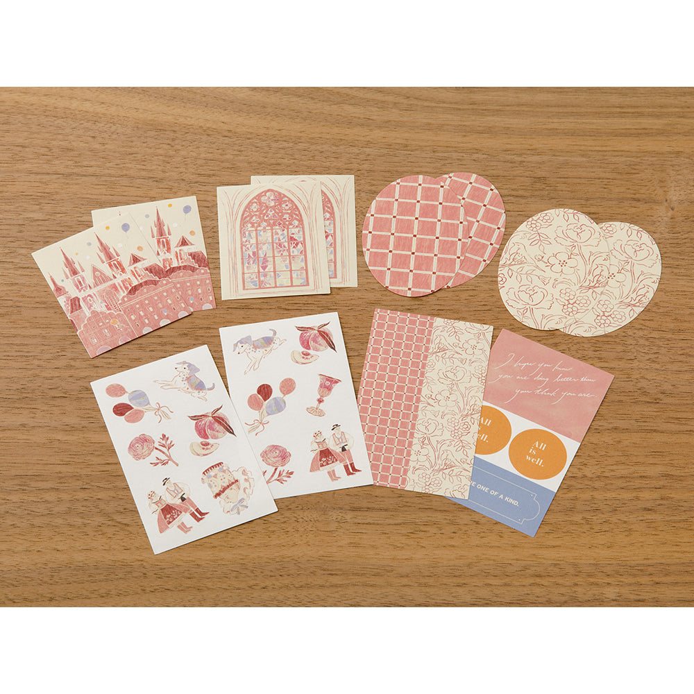 Midori Yuka Takamaru Decoration Stickers - Pink — flat lay