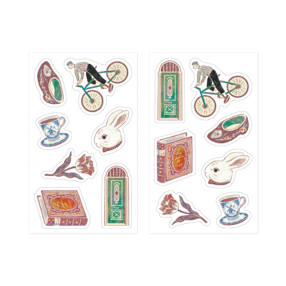 Midori Yuka Takamaru Decoration Stickers - Dark Red — side view