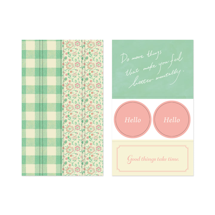 Midori Yuka Takamaru Decoration Stickers - Yellow Green — detail view