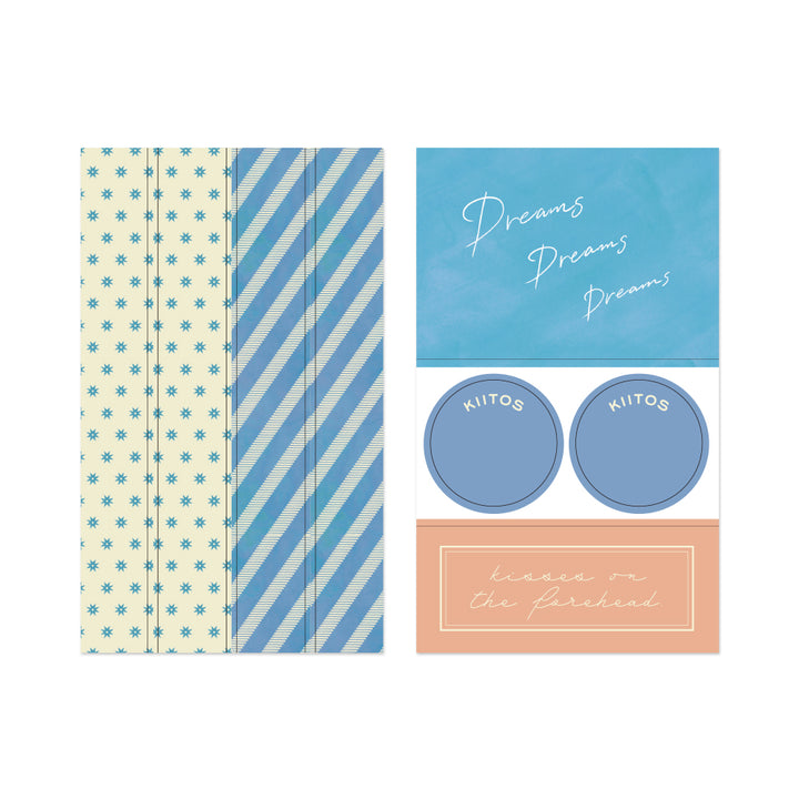 Midori Yuka Takamaru Decoration Stickers - Light Blue — detail view