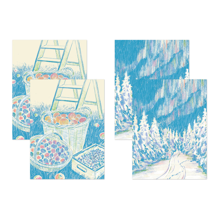 Midori Yuka Takamaru Decoration Stickers - Light Blue — with packaging