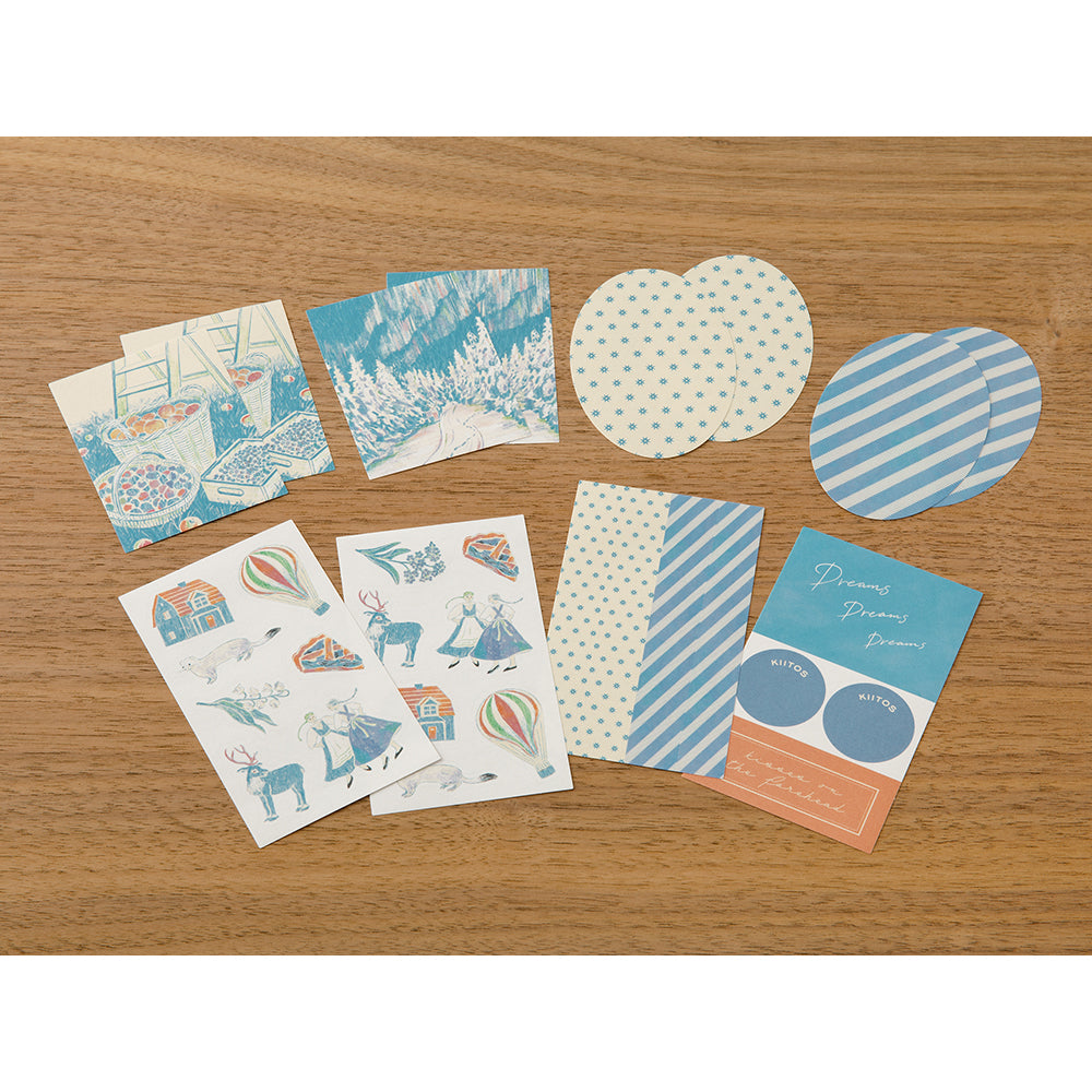 Midori Yuka Takamaru Decoration Stickers - Light Blue — close-up