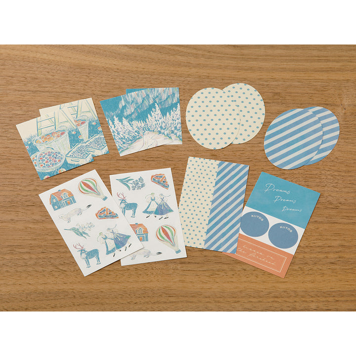 Midori Yuka Takamaru Decoration Stickers - Light Blue — close-up