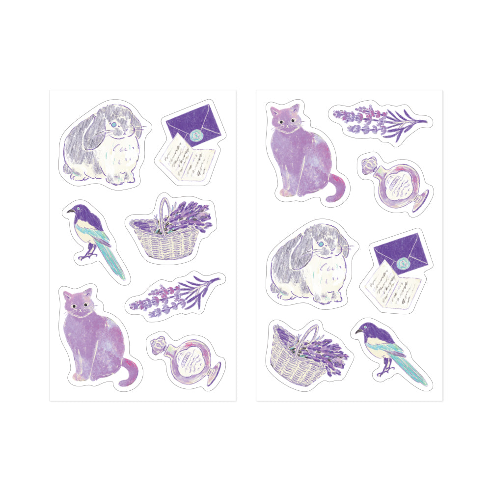 Midori Yuka Takamaru Decoration Stickers - Purple — side view