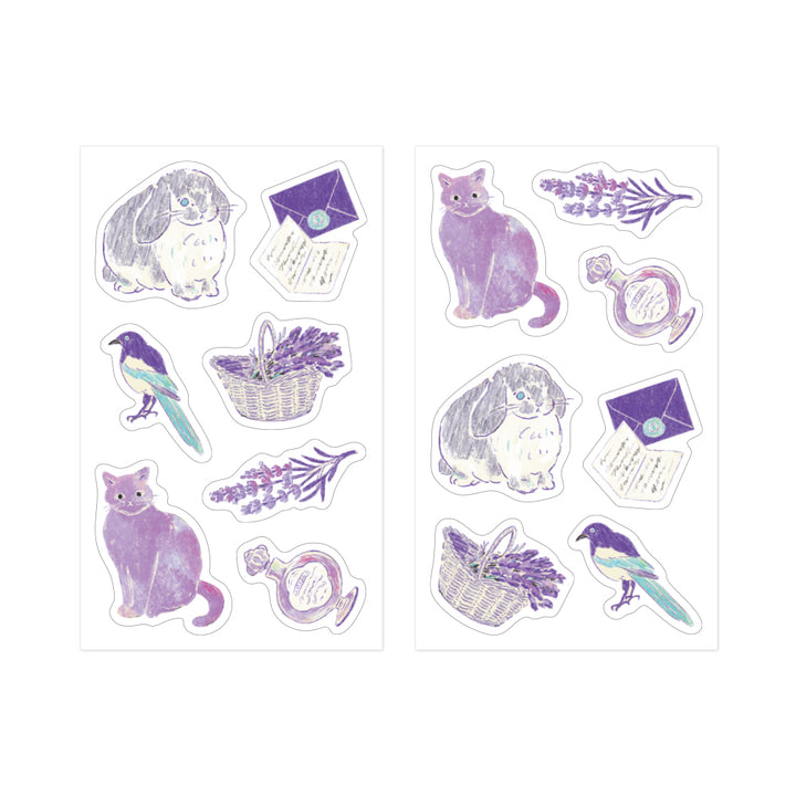 Midori Yuka Takamaru Decoration Stickers - Purple — side view
