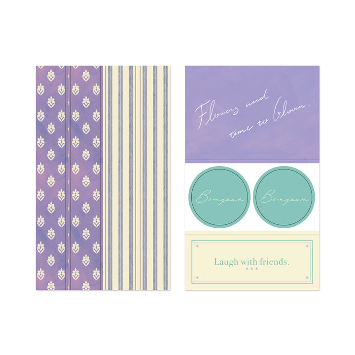 Midori Yuka Takamaru Decoration Stickers - Purple — detail view