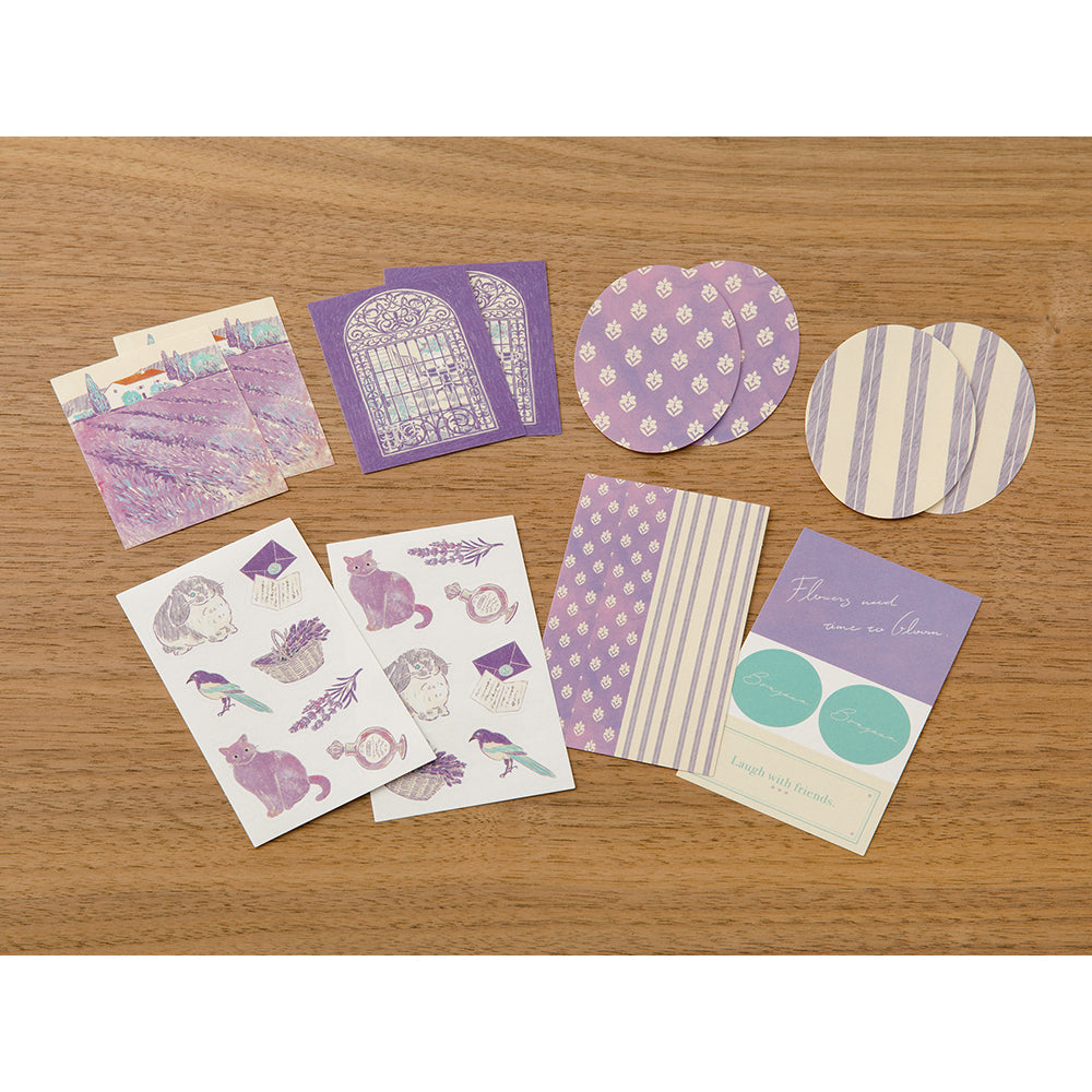 Midori Yuka Takamaru Decoration Stickers - Purple — close-up