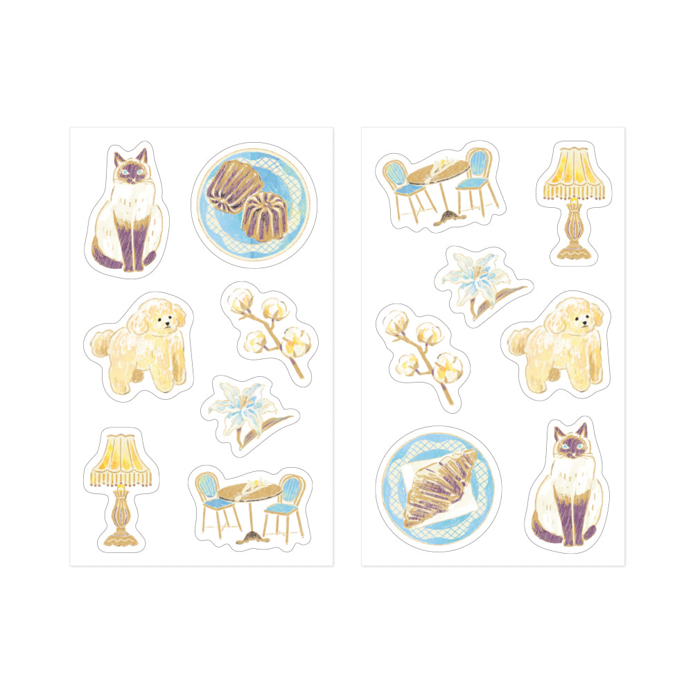 Midori Yuka Takamaru Decoration Stickers - Beige — side view