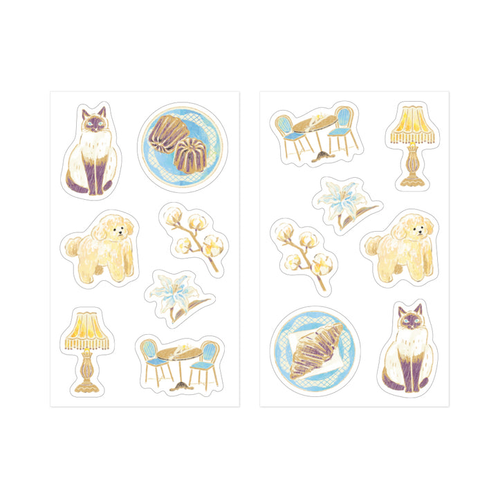 Midori Yuka Takamaru Decoration Stickers - Beige — side view