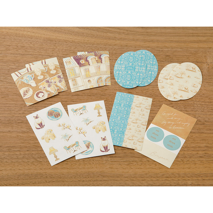 Midori Yuka Takamaru Decoration Stickers - Beige — close-up
