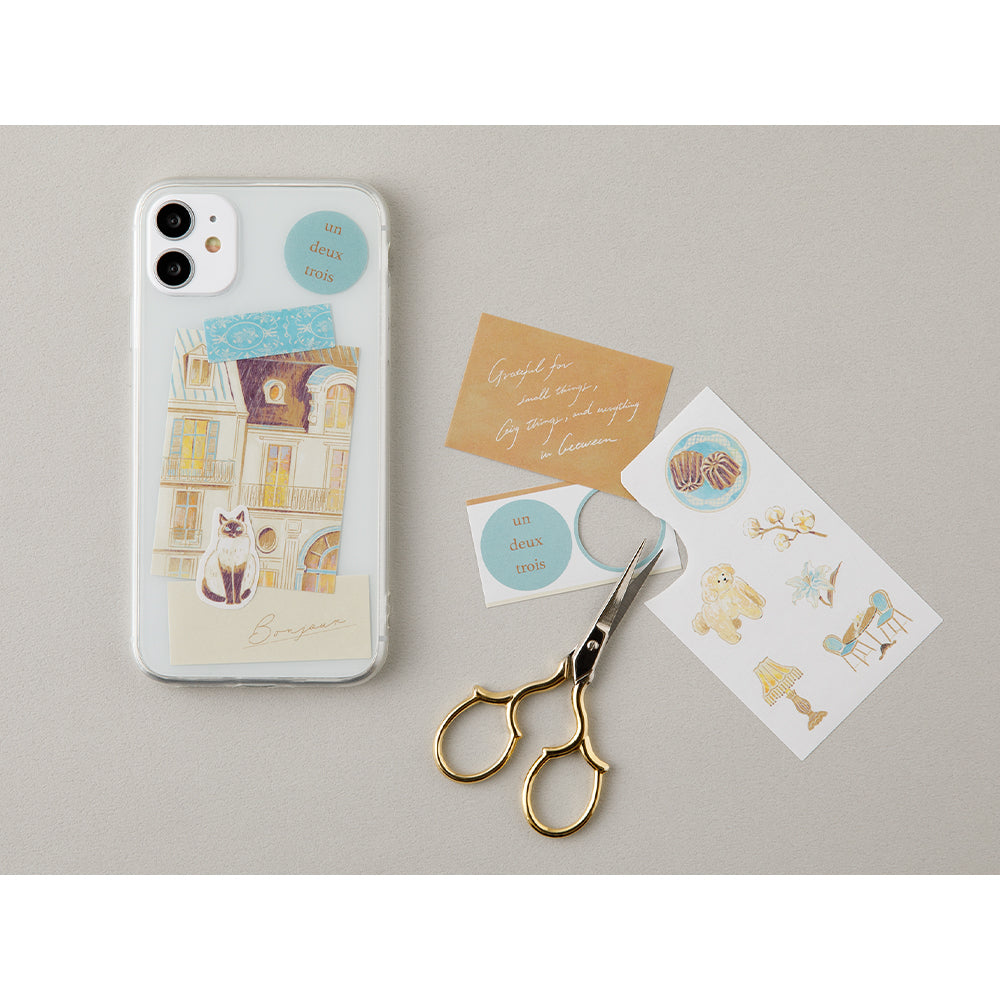 Midori Yuka Takamaru Decoration Stickers - Beige — flat lay
