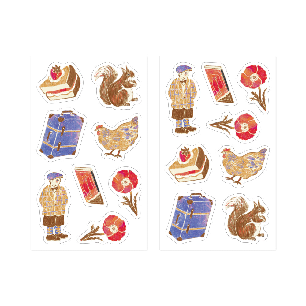 Midori Yuka Takamaru Decoration Stickers - Brown — side view