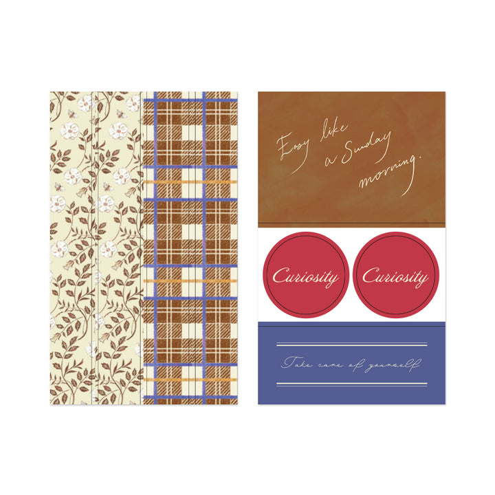 Midori Yuka Takamaru Decoration Stickers - Brown — detail view