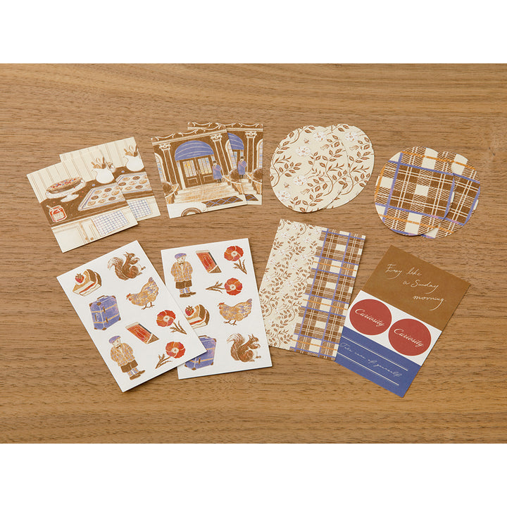 Midori Yuka Takamaru Decoration Stickers - Brown — close-up