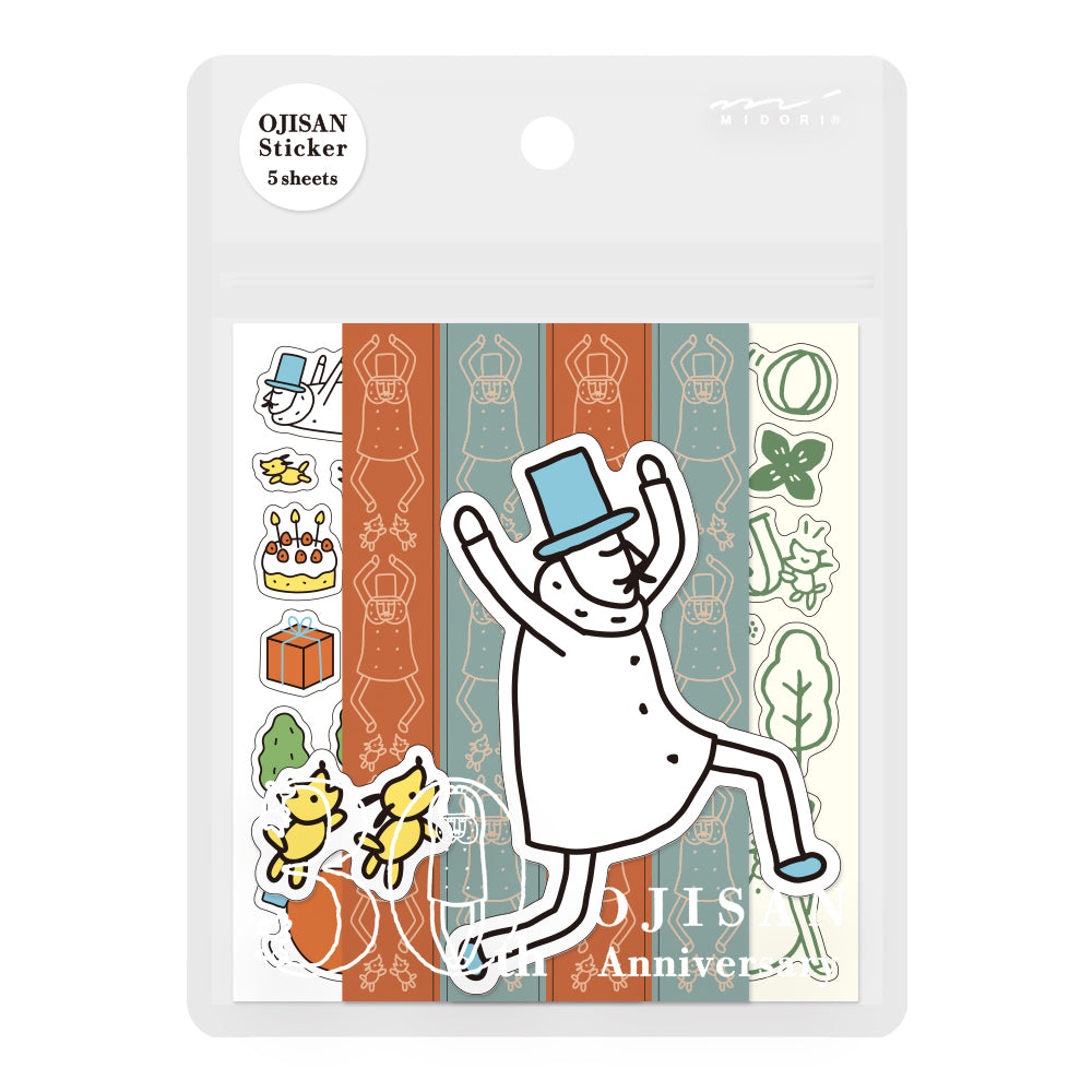 Midori Ojisan 30th Anniversary Decoration Sticker B — front view