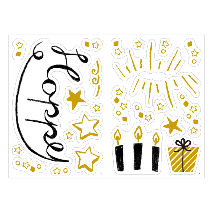Midori Electrostatic Wall Sticker Birthday Foil — in use