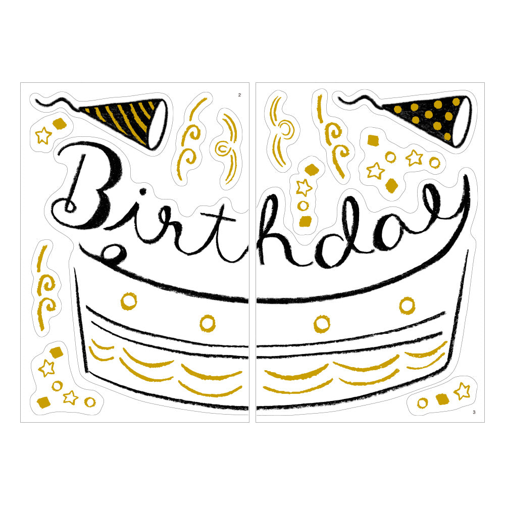 Midori Electrostatic Wall Sticker Birthday Foil — angle view