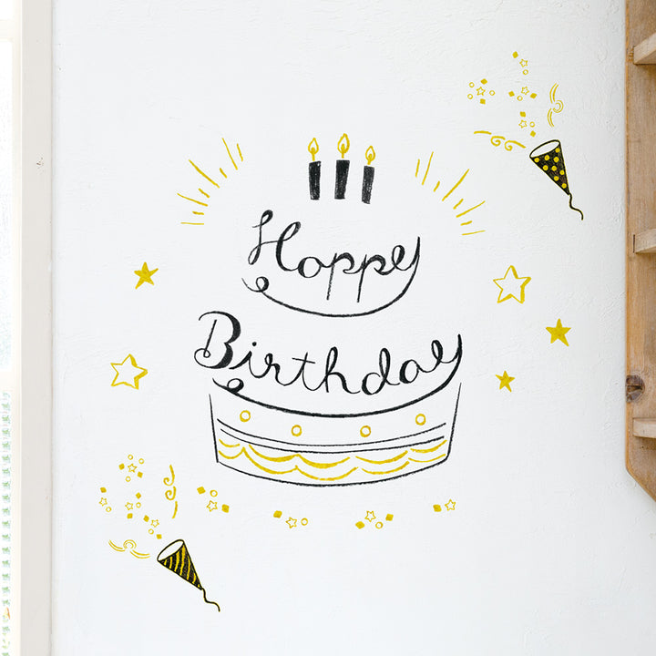 Midori Electrostatic Wall Sticker Birthday Foil — close-up