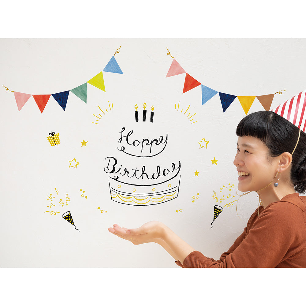 Midori Electrostatic Wall Sticker Birthday Foil — side view