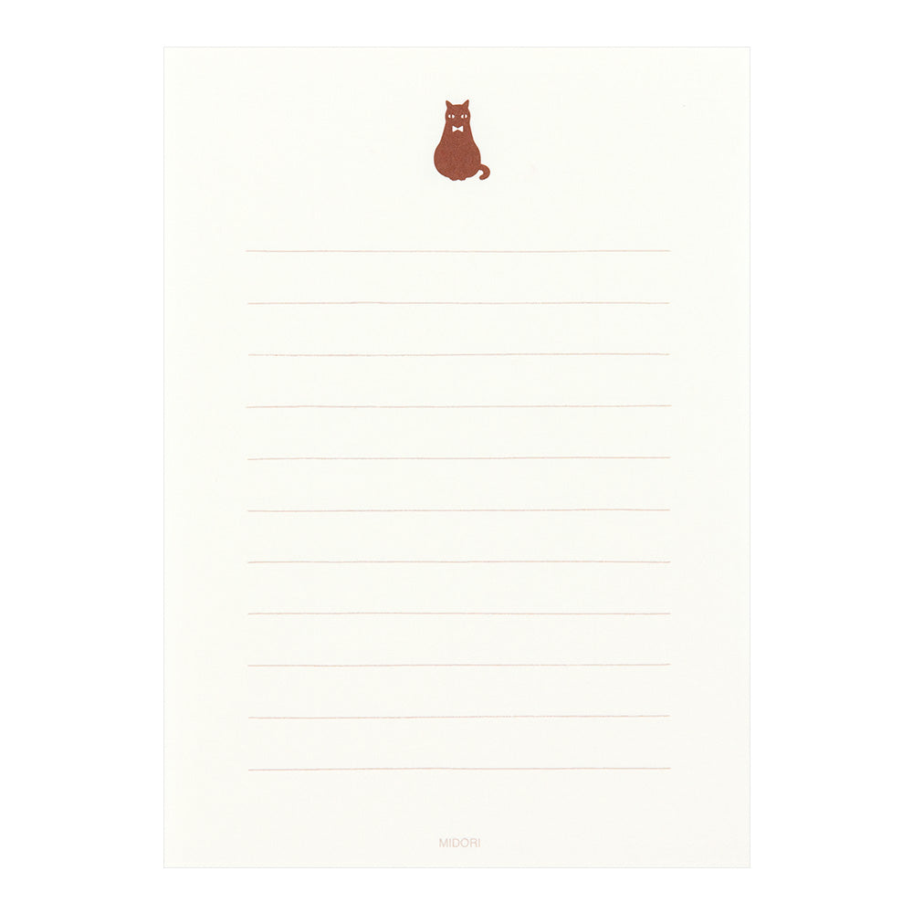 Midori Letter Set With Black Cat Stickers — side view