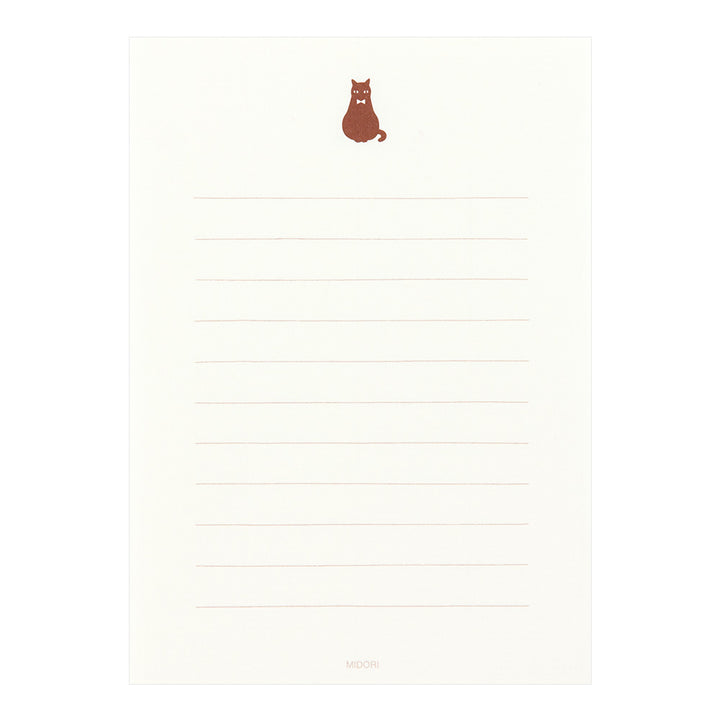 Midori Letter Set With Black Cat Stickers — side view