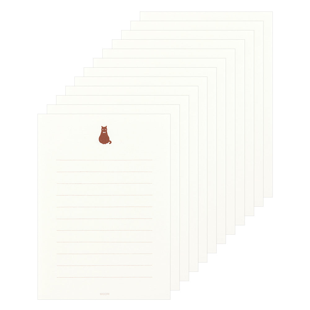 Midori Letter Set With Black Cat Stickers — with packaging