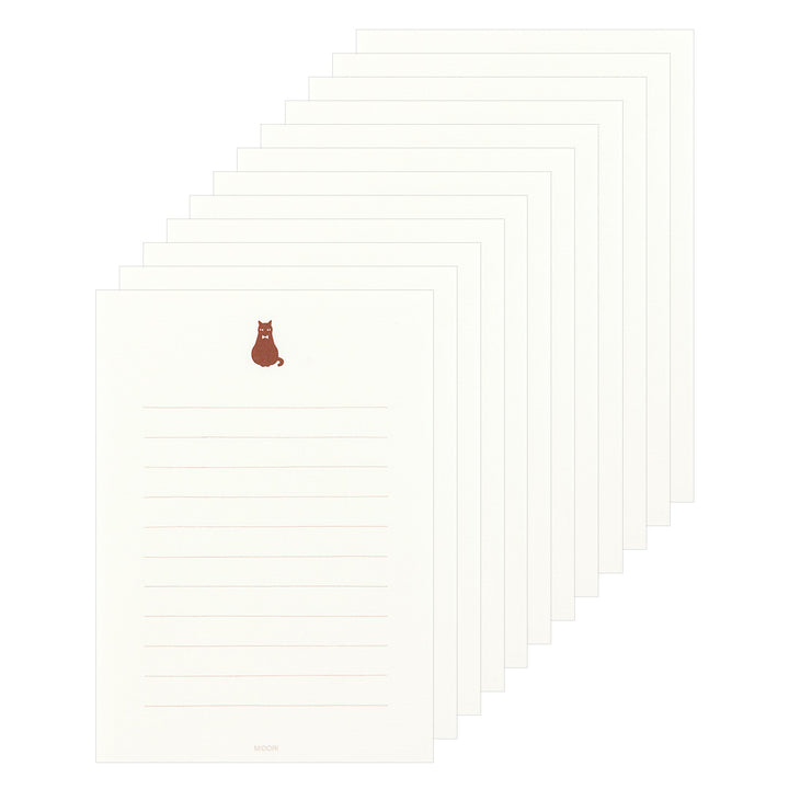 Midori Letter Set With Black Cat Stickers — with packaging