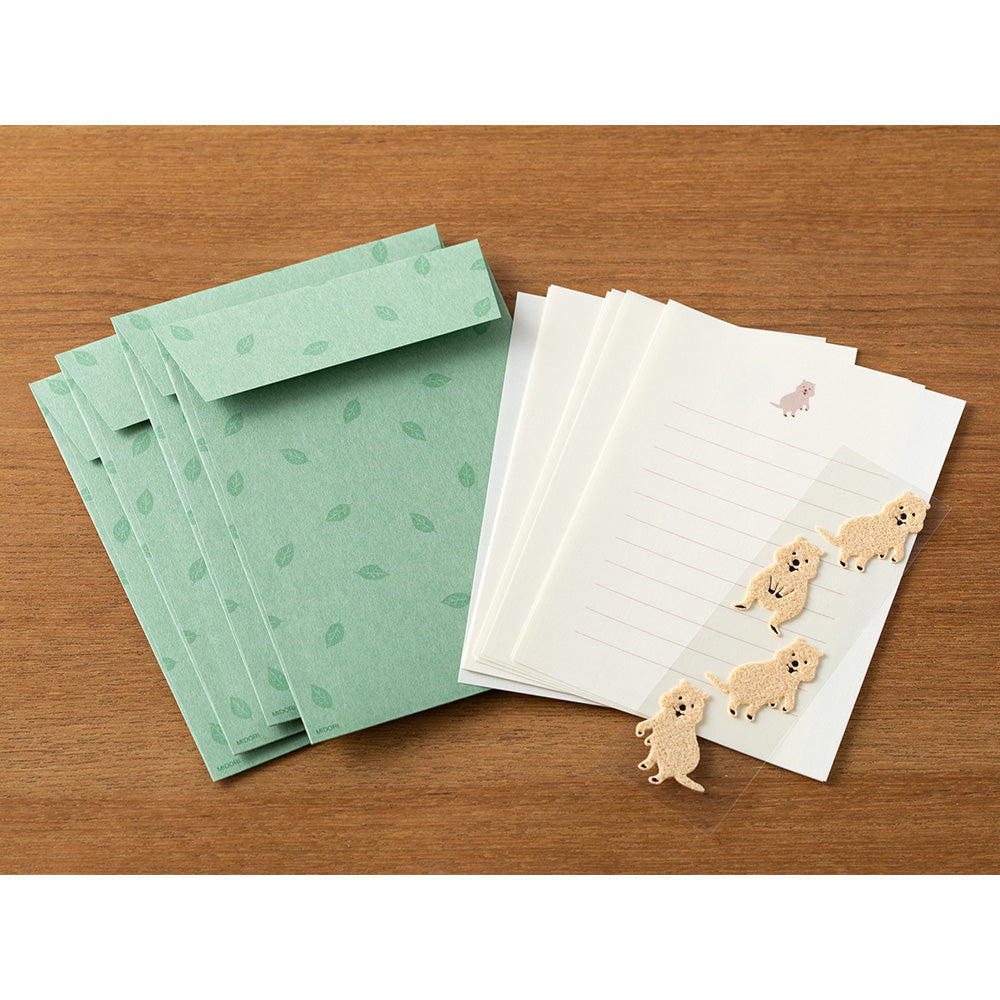 Midori Letter Set With Quakka Rabbit Pattern Stickers — in use