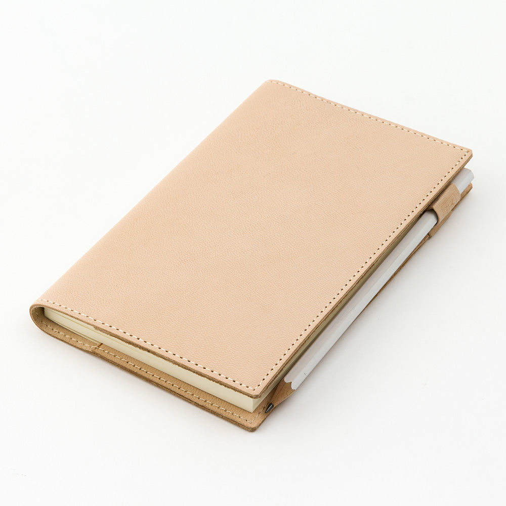 MD Paper Goat Leather Cover For MD Notebook B6 Slim — spine view