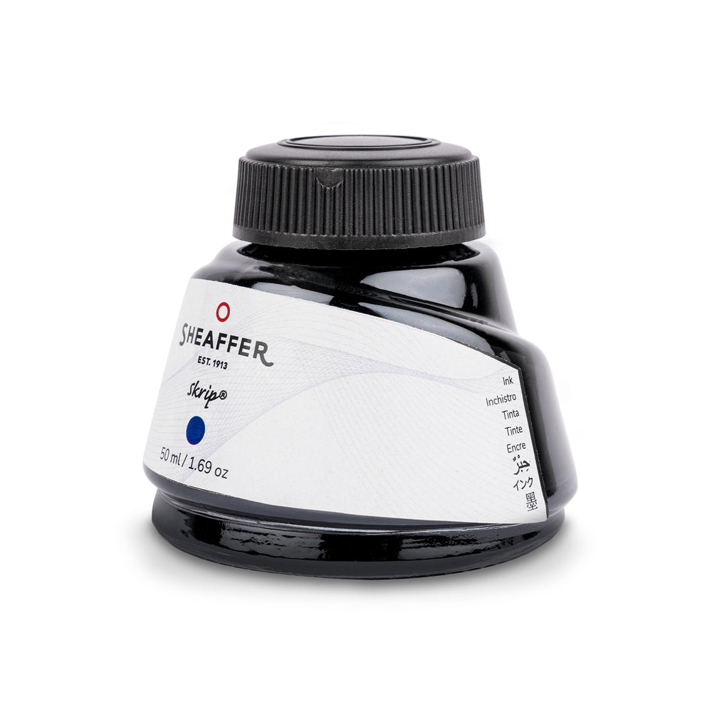 Sheaffer Ink Bottle - Blue 50ml — bottle at angle