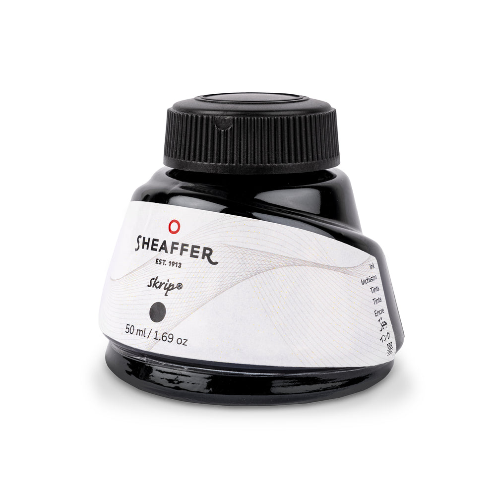 Sheaffer Ink Bottle - Black 50ml — bottle at angle